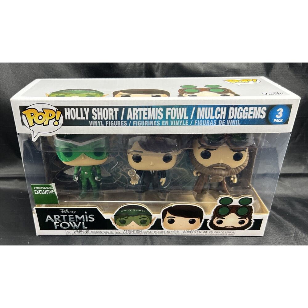 Funko Pop Artemis Fowl Disney Vinyl 3 Pack Barnes &Noble Exclusive Holly, Mulch